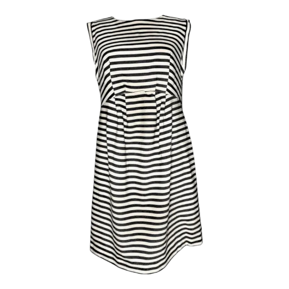 Liz Lange Sleeveless Black and White Striped Maternity Dress
